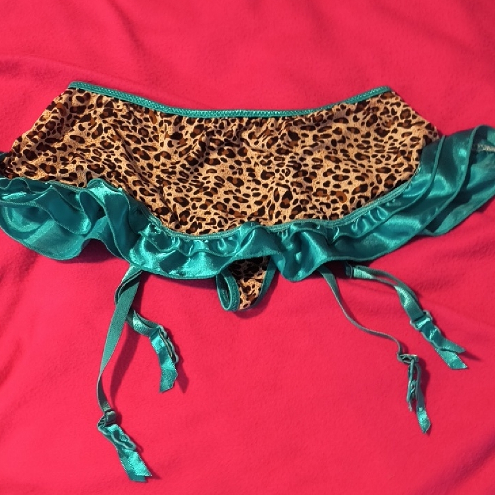 Leopard Bottoms with Teal Accents